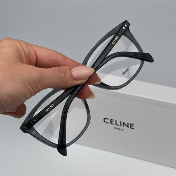 Celine CL50082I 090 BRAND NEW Eyeglasses Transparent Grey Blue Square Unisex - Picture 3 of 10